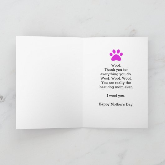 Dog mama van de hond Moederdag Kaart (Binnen)