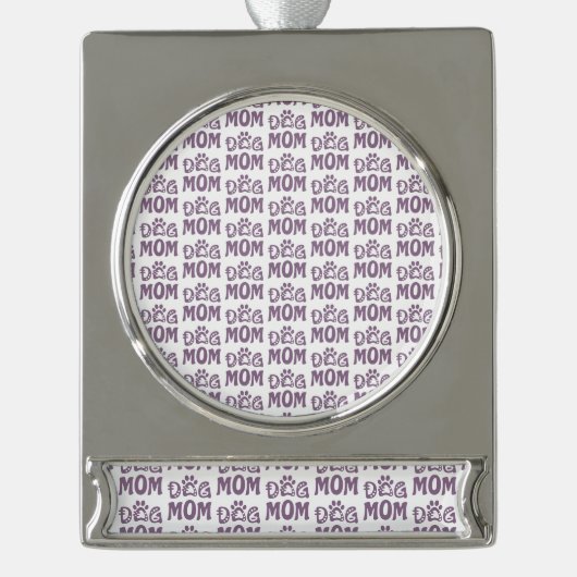 Dog mama verzilverd banner ornament (Voorkant)
