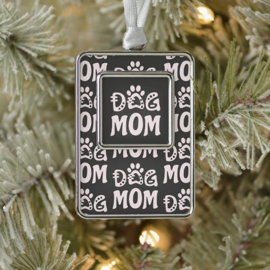 Dog mama verzilverd omlijst ornament (Boom)