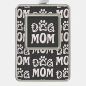 Dog mama verzilverd omlijst ornament (Voorkant)
