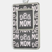 Dog mama verzilverd omlijst ornament (Links)