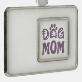 Dog mama verzilverd omlijst ornament (Rechts)