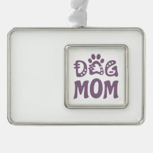 Dog mama verzilverd omlijst ornament