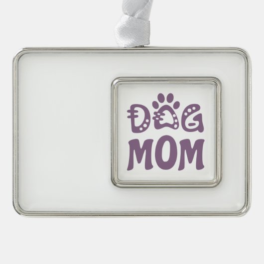 Dog mama verzilverd omlijst ornament (Voorkant)
