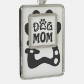 Dog mama verzilverd omlijst ornament (Rechts)