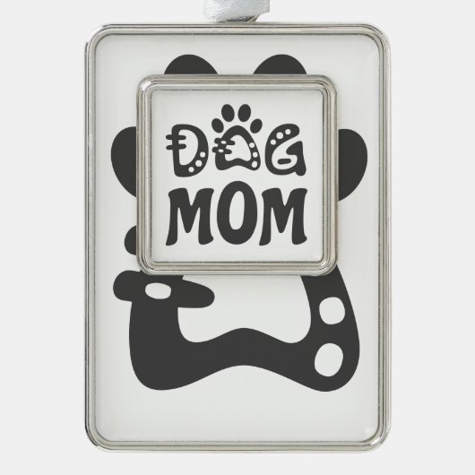 Dog mama verzilverd omlijst ornament (Voorkant)