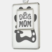 Dog mama verzilverd omlijst ornament (Links)