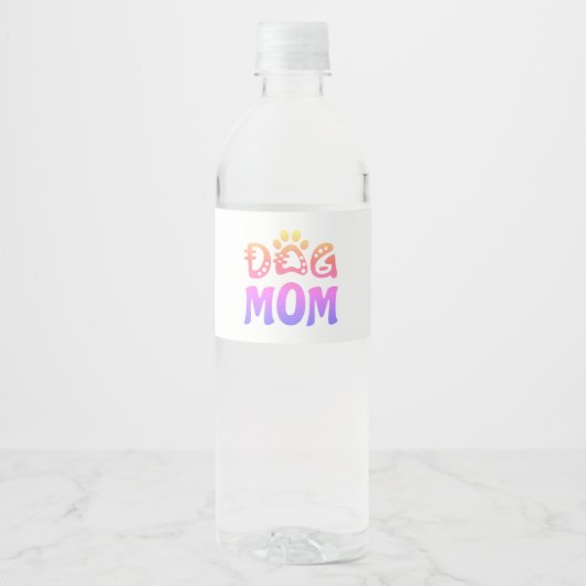 Dog mama waterfles etiket (Voorkant)