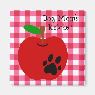 Dog Mam's Apple Fridge Magnet