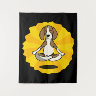 Dog Meditation Yoga Beagle Labrador Husky Sheperd Wandkleed