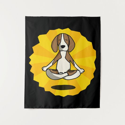 Dog Meditation Yoga Beagle Labrador Husky Sheperd Wandkleed (Voorkant)