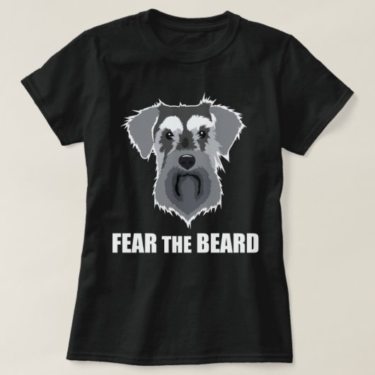 Dog Meme Fear the Beard Mini Schnauzer Long Sleeve T-shirt (Design voorkant)