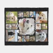 Dog Memorial 15 Foto Collage Sympathie Keepslag Fleece Deken (Voorkant (Horizontaal))