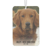 Dog Memorial, 2 foto's, beste hond ooit, auto Luchtverfrisser (Achterkant)