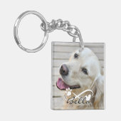 Dog Memorial 2 foto's Pawprint Heart Infinity Sleutelhanger (Voorkant Links)