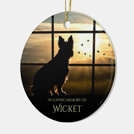 Dog Memorial Aangepaste naam Keramische Ornament (Links)