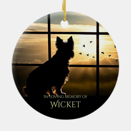 Dog Memorial Aangepaste naam Keramische Ornament (Achterkant)