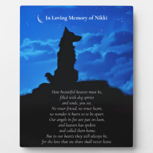 Dog Memorial Border Collie Type Spiritueel Fotoplaat