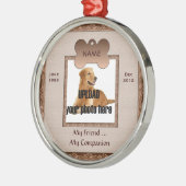 Dog Memorial Brown Tones Metalen Ornament (Links)