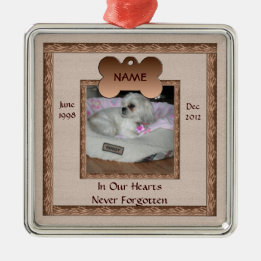 Dog Memorial Brown Tones Metalen Ornament