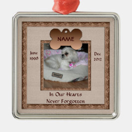 Dog Memorial Brown Tones Metalen Ornament