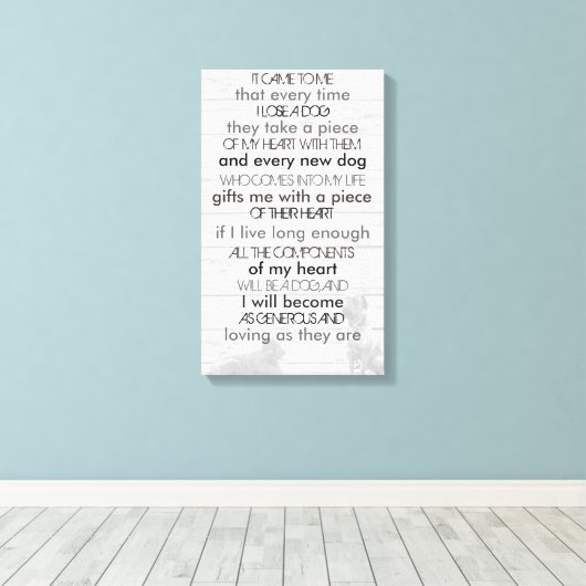 Dog Memorial Canvas Afdruk (Insitu (Houten vloer))