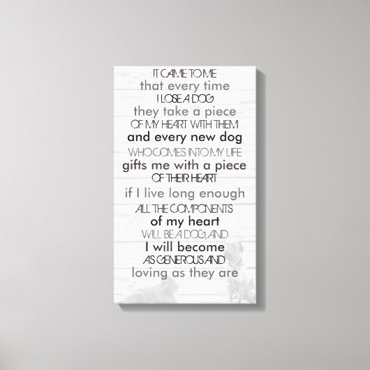 Dog Memorial Canvas Afdruk (Voorkant)
