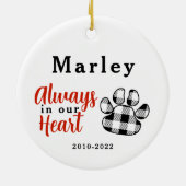 Dog Memorial Ceramic Ornament (Achterkant)