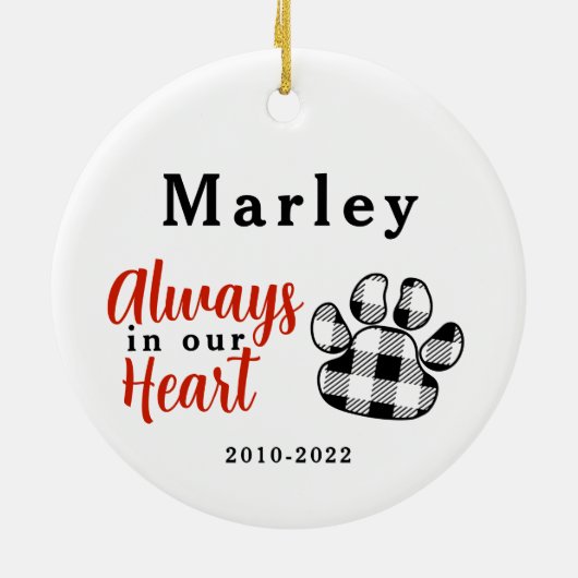 Dog Memorial Ceramic Ornament (Achterkant)