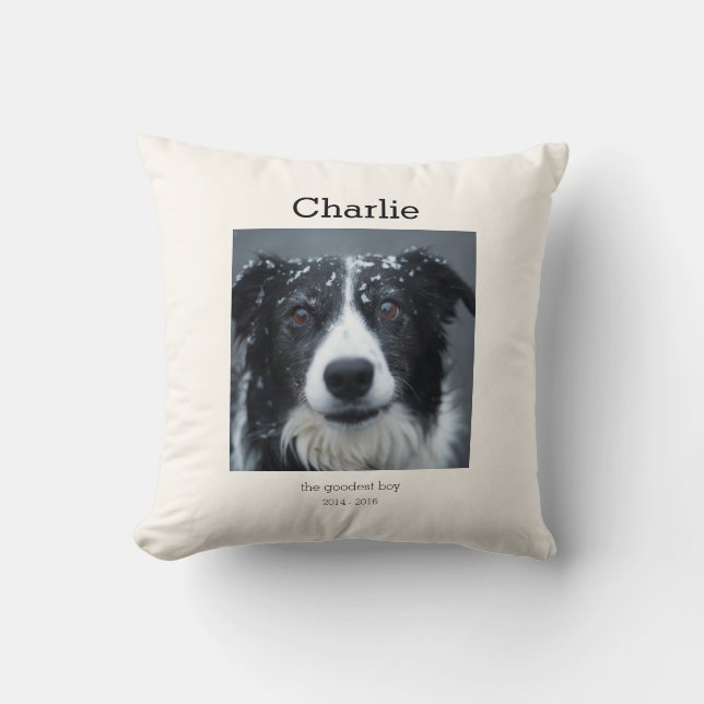 Dog Memorial Cushion Pet Remembrance Throw Pillow Kussen (Voorkant)