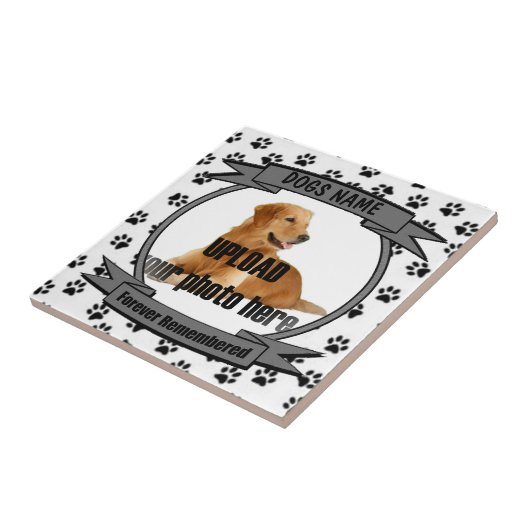 Dog Memorial Forever herdacht Tegeltje (Zijkant)