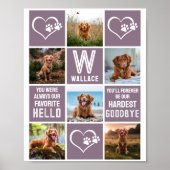 Dog Memorial Foto Collage Harest Goodbye Poster (Voorkant)