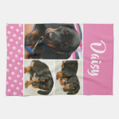 Dog Memorial Foto Collage Pet Pawprint Theedoek (Horizontaal)