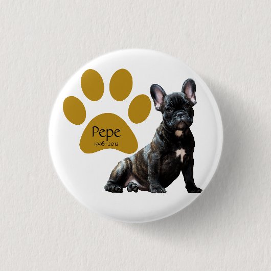 Dog Memorial Foto gepersonaliseerd Ronde Button 3,2 Cm (Voorkant)