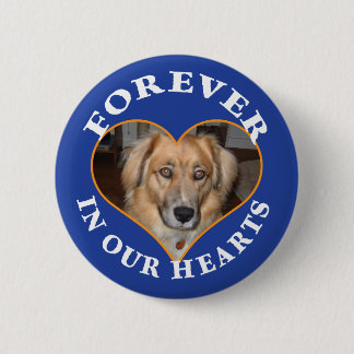 Dog Memorial-foto in hart lijst Ronde Button 5,7 Cm
