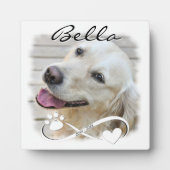 Dog Memorial Foto Paw Heart Infinity Keepomwille Fotoplaat (Voorkant)