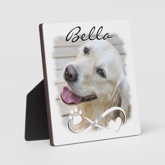 Dog Memorial Foto Paw Heart Infinity Keepomwille Fotoplaat (Voorkant)
