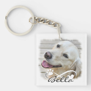 Dog Memorial Foto Paw Heart Infinity Keepomwille Sleutelhanger