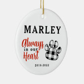 Dog Memorial Foto terug Ceramic Ornament (Rechts)