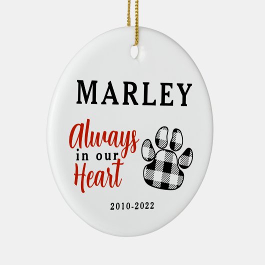 Dog Memorial Foto terug Ceramic Ornament (Rechts)