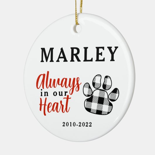 Dog Memorial Foto terug Ceramic Ornament (Links)