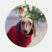 Dog Memorial Foto terug Ceramic Ornament (Achterkant)