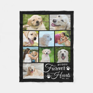 Dog Memorial FUREVER IN ONZE HARTS 9 Fotocollage Fleece Deken