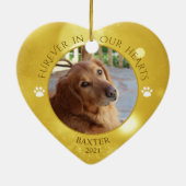 Dog Memorial FUREVER IN ONZE HARTS Foto Keepomwill Keramisch Ornament (Achterkant)
