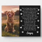 Dog Memorial Gedicht Foto Keepsake Fotoplaat (Voorkant)