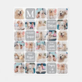 Dog Memorial gepersonaliseerde kleurrijke 24 huisd Fleece Deken (Voorkant)