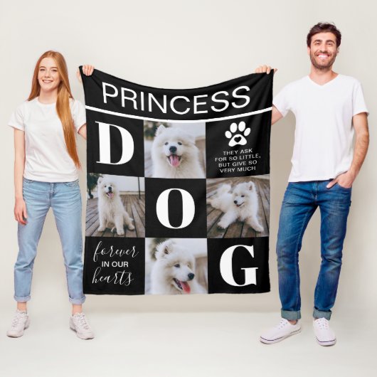 Dog Memorial Gift | Foto Pet Loss Fleece Deken (In situ)