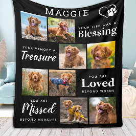 Dog Memorial Gift - Gepersonaliseerd Pet Verlies 8 Fleece Deken