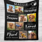 Dog Memorial Gift - Gepersonaliseerd Pet Verlies 8 Fleece Deken