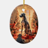 Dog Memorial Gift, Gift voor Grote Deen Lover Keramisch Ornament (Voorkant)